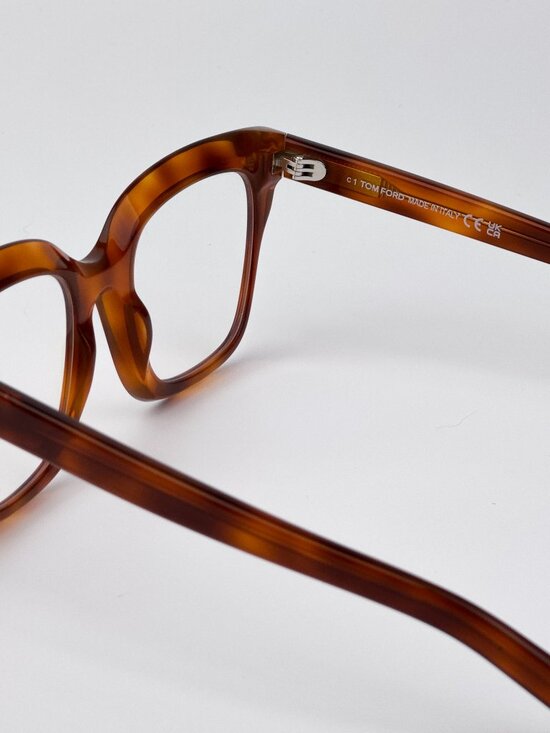 Tom Ford Women’s Eyeglasses Blonde Havana Square FT5880-B 053 Blue Light Block main image 11